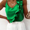 Donna PRONTO MODA ELENE | Top Con Balze, Verde