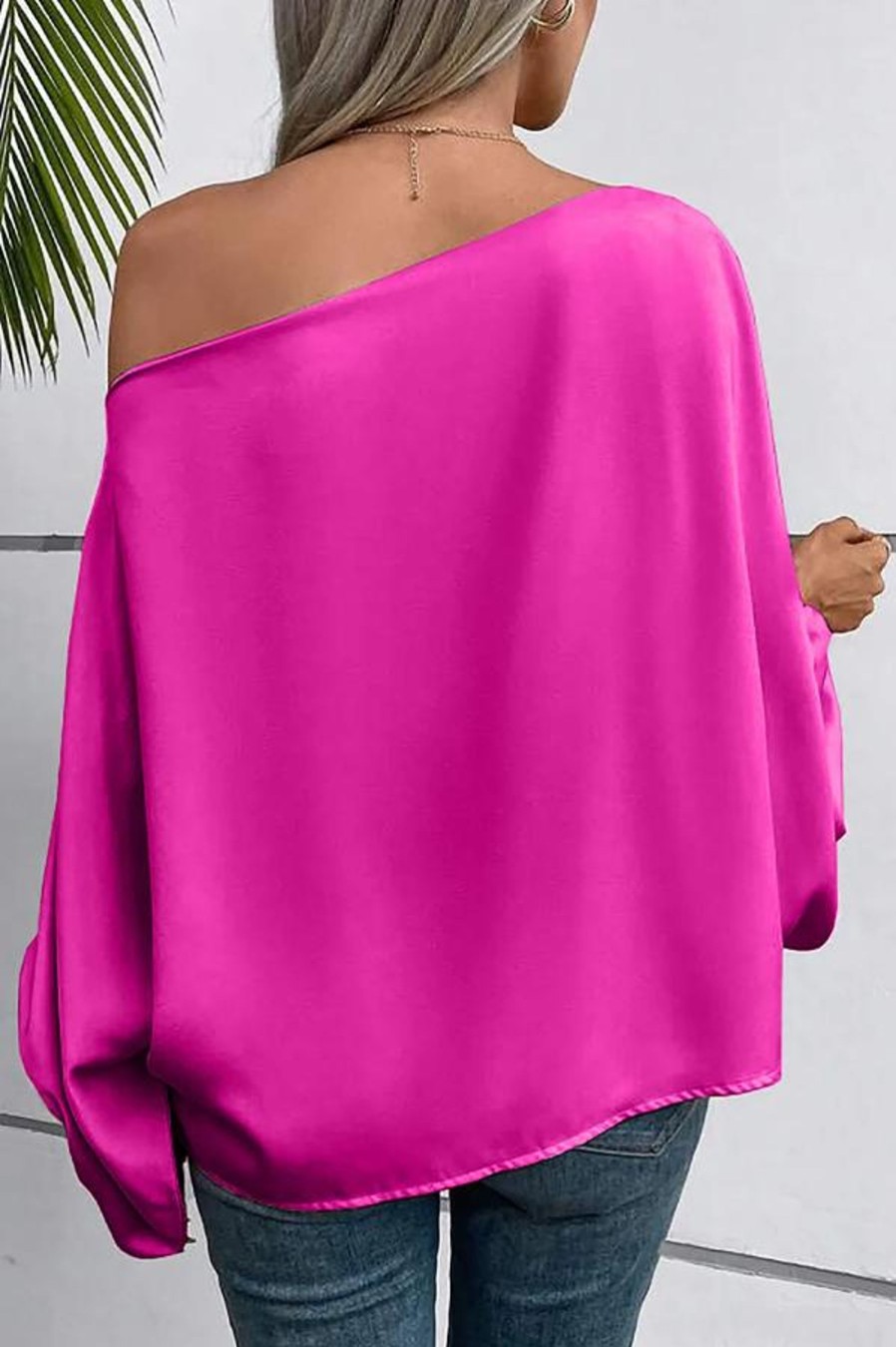 Donna Dear-lover | Blusa Elegante Con Scollo Asimmetrico, Colore Rosa