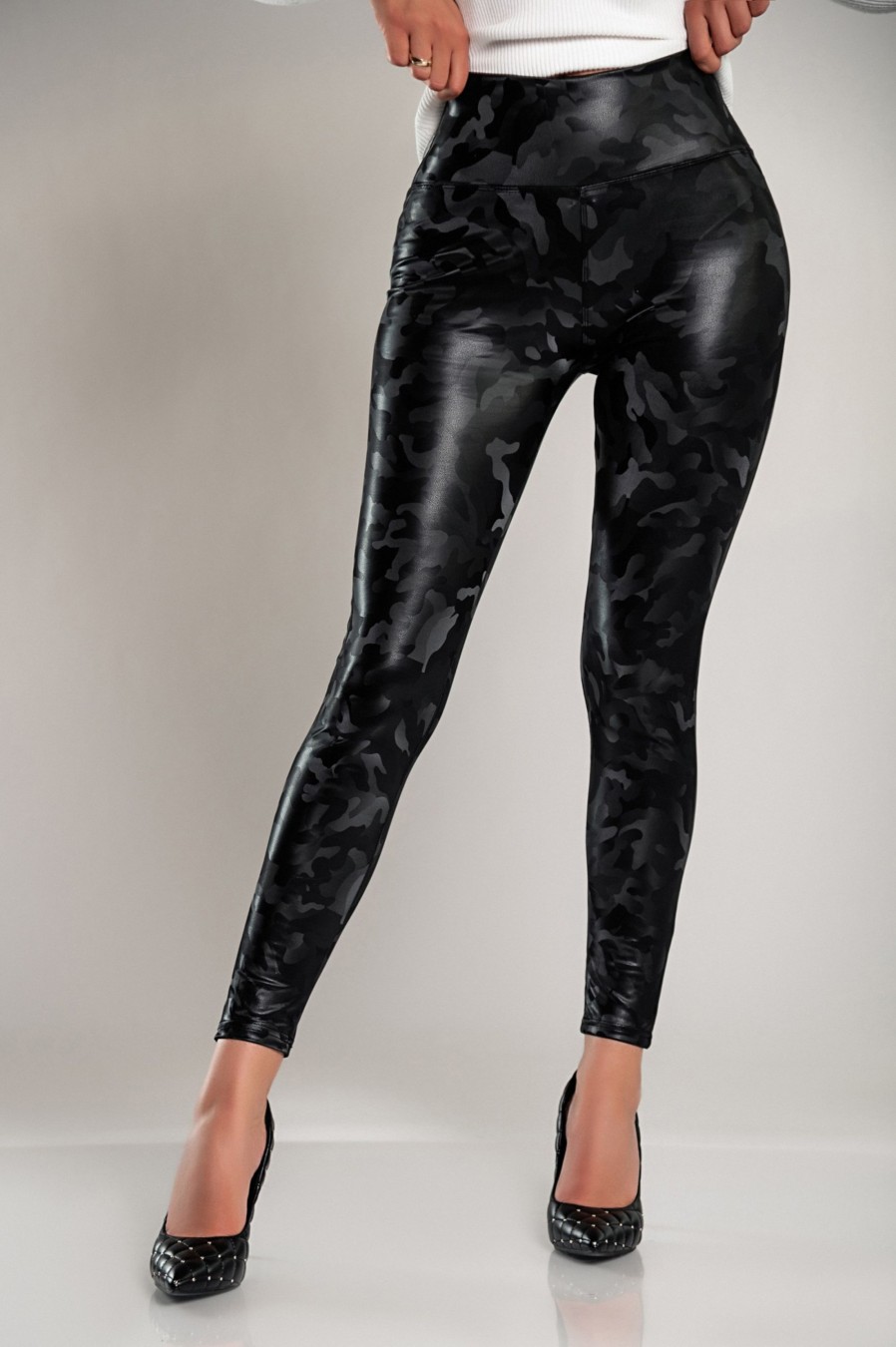 Donna GONDOLA BLU - LIN AIE | Leggings Con Fodera E Vita Ampia, Nero