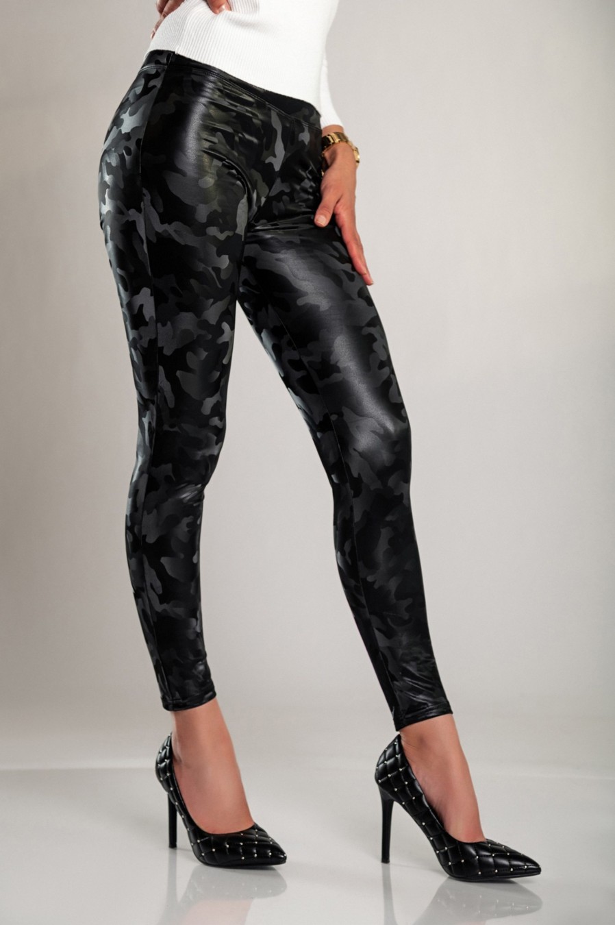 Donna GONDOLA BLU - LIN AIE | Leggings Con Fodera E Vita Ampia, Nero