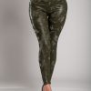 Donna GONDOLA BLU - LIN AIE | Leggings Con Fodera E Vita Ampia, Verde Oliva