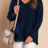 Donna LIA PRODUZIONE DI WANG LIANHUA (KNITWEAR) | Maglia Con Frange, Blu Navy