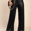 Donna NEO IMAGE | Pantaloni Lunghi Eleganti Taglie Forti Con Paillettes, Neri