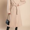 Donna PRONTO MODA ELENE | Cappotto Lungo Elegante Con Bottoni, Beige