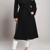 Donna PRONTO MODA ELENE | Elegante Cappotto Lungo Con Scollo Ampio, Colore Nero