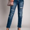 Donna AD'ORO XIAO YETI | Jeans Mom Fit Con Strappi Forcatta, Blu