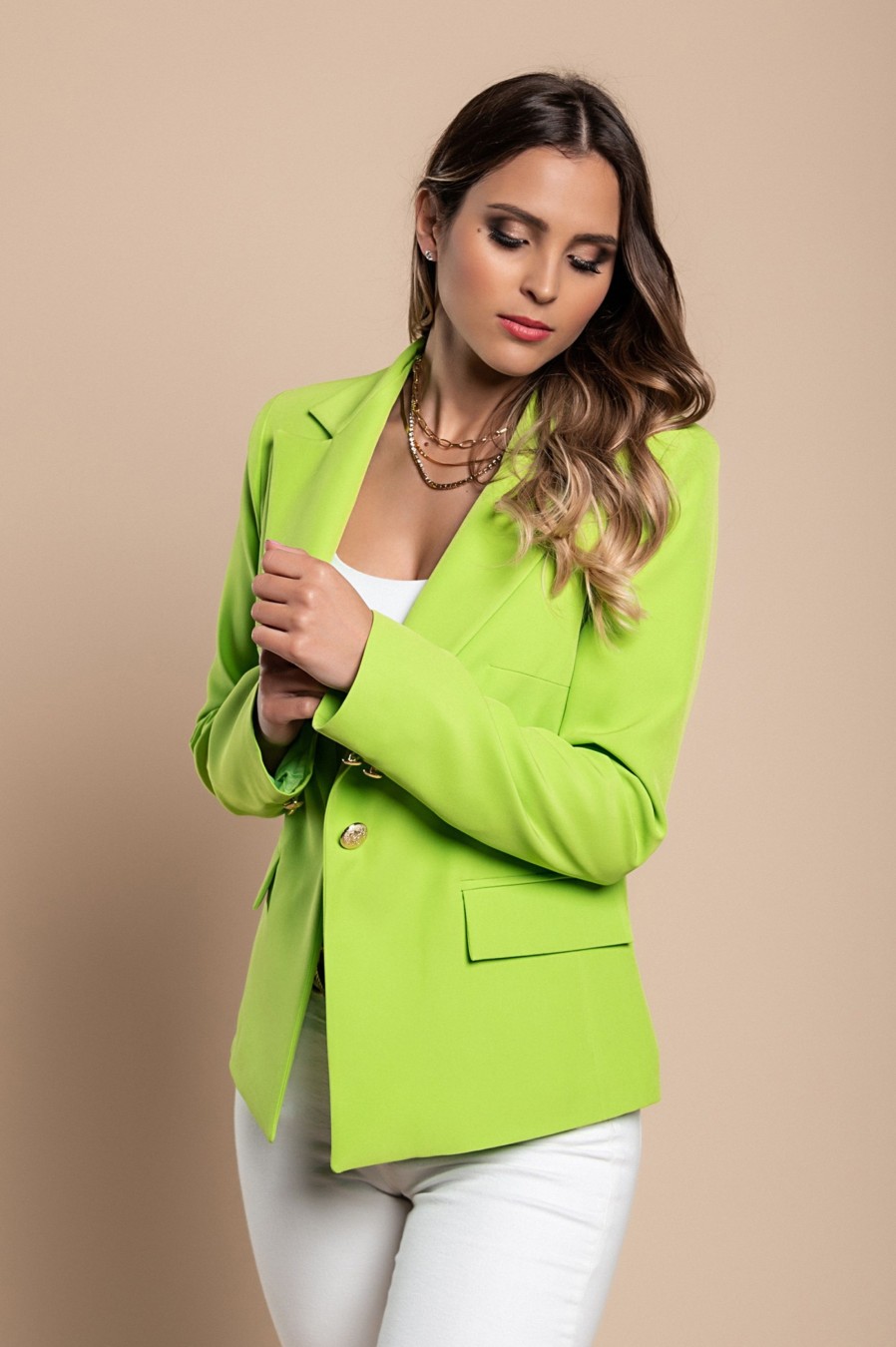 Donna CA.FRA.MA.s.r.l. | Blazer Con Collo Classico, Verde