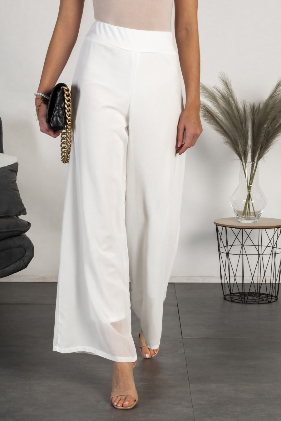 Donna NEO IMAGE | Pantaloni Lunghi Eleganti Veronna, Bianco