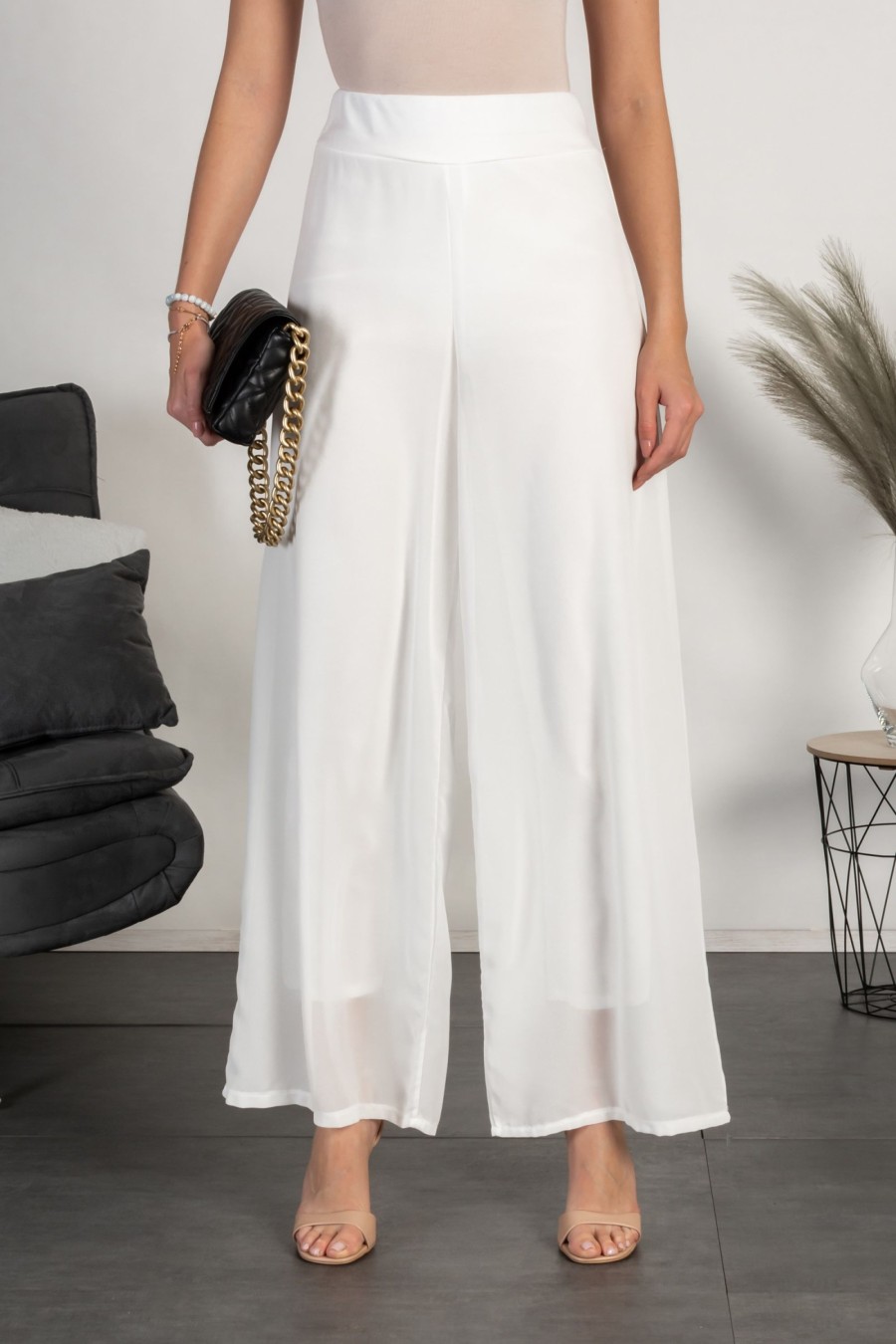 Donna NEO IMAGE | Pantaloni Lunghi Eleganti Veronna, Bianco