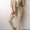 Donna NEO IMAGE | Completo Giacca E Pantaloni Manica 3/4, Beige