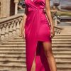 Donna NEO IMAGE | Abito Lungo Elegante Lezzina, Fucsia