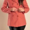 Donna PRONTO MODA ELENE | Cappotto Corto Elegante, Rosa Chiaro