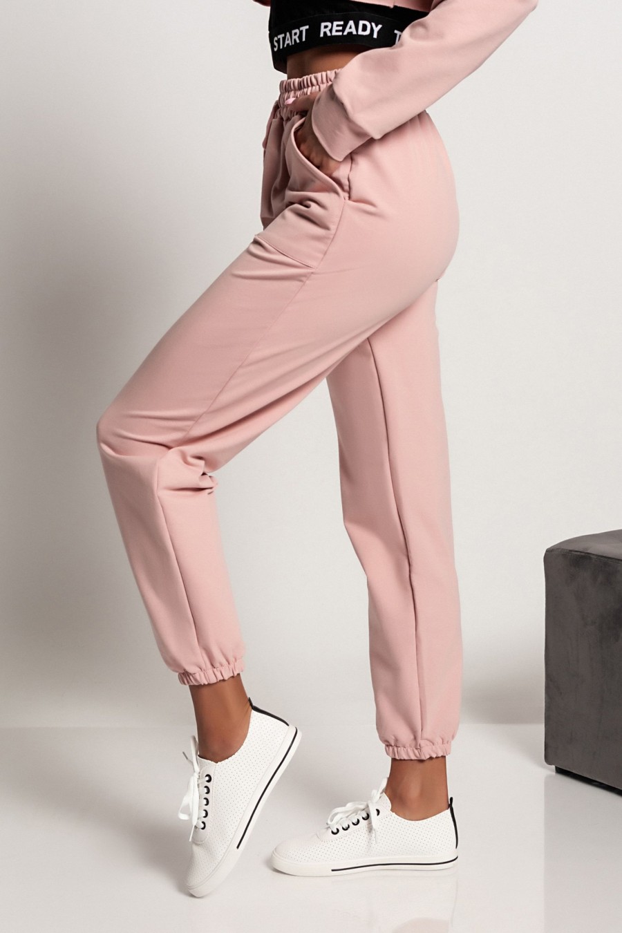 Donna COSMODA | Pantaloni Sportivi In Cotone Feroleta, Rosa Chiaro