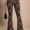 Donna GONDOLA BLU - LIN AIE | Pantaloni A Zampa Con Stampa Leopardata, Beige