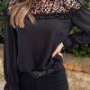 Donna NEO IMAGE | Blusa Elegante Con Volant, Nera