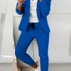 Donna NEO IMAGE | Completo Monocromatico Elegante Pantalone E Blazer Estrena, Blu