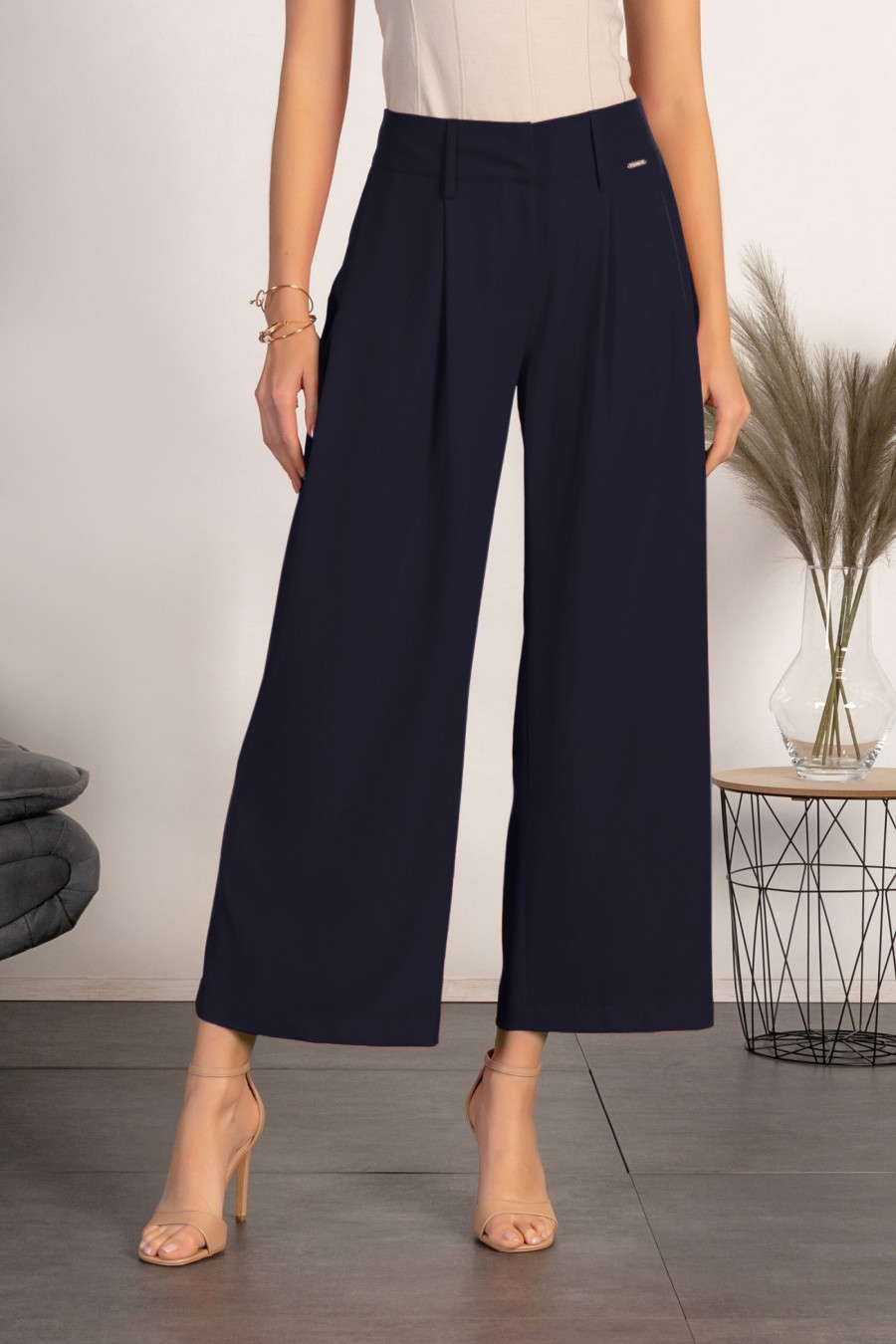 Donna CA.FRA.MA.s.r.l. | Pantaloni Eleganti Dal Taglio Ampio Roqueta, Blu Scuro