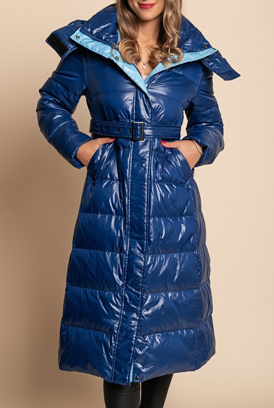 Donna FLY - MYDRESS | Giacca Invernale Lunga Con Cappuccio, Blu