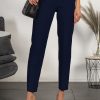 Donna PRONTO MODA ELENE | Pantaloni Lunghi Eleganti Dal Taglio Dritto Tordina, Blu Scuro