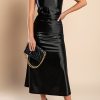 Donna PRONTO MODA ELENE | Abito Midi In Simil Raso, Nero